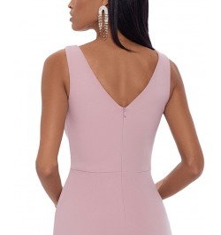 Women's Sleeveless Ruffle-Detail Gown Rose Pink $68.70 Dresses