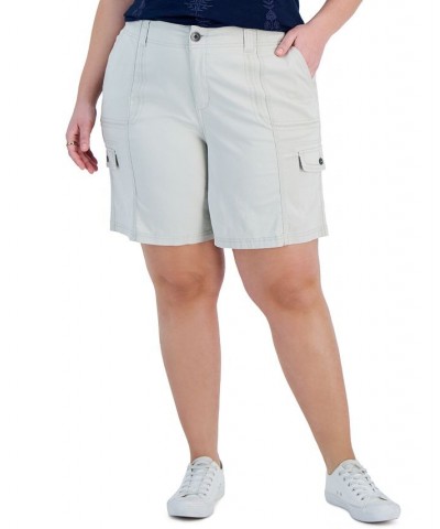 Plus Size Zig Zag Mid-Rise Cargo Shorts Tan/Beige $18.06 Shorts