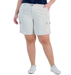 Plus Size Zig Zag Mid-Rise Cargo Shorts Tan/Beige $18.06 Shorts