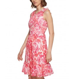 Petite Printed Flounce Dress Watermelon Multi $67.68 Dresses