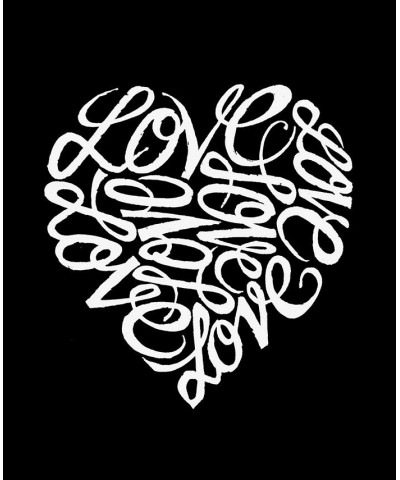 Women's Word Art Crewneck Love Heart Sweatshirt Black $23.50 Tops