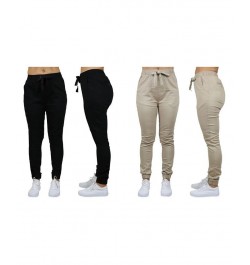 Women's Basic Stretch Twill Joggers Pack of 2 Olive-DarkGrey $28.08 Pants