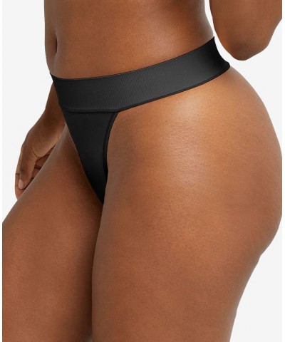 Women's Pure Comfort Seamless Hi-Leg Thong Underwear DM2318 Black $9.43 Panty