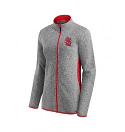Women's Branded Heathered Charcoal St. Louis Cardinals Primary Logo Fleece Full-Zip Jacket Heathered Charcoal $45.00 Jackets