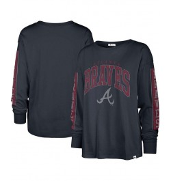 Women's Navy Atlanta Braves Statement Long Sleeve T-shirt Navy $35.09 Tops