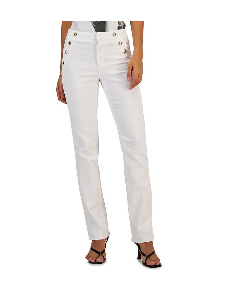 Women's Lula Straight-Leg High-Rise Jeans Pure White $46.92 Jeans