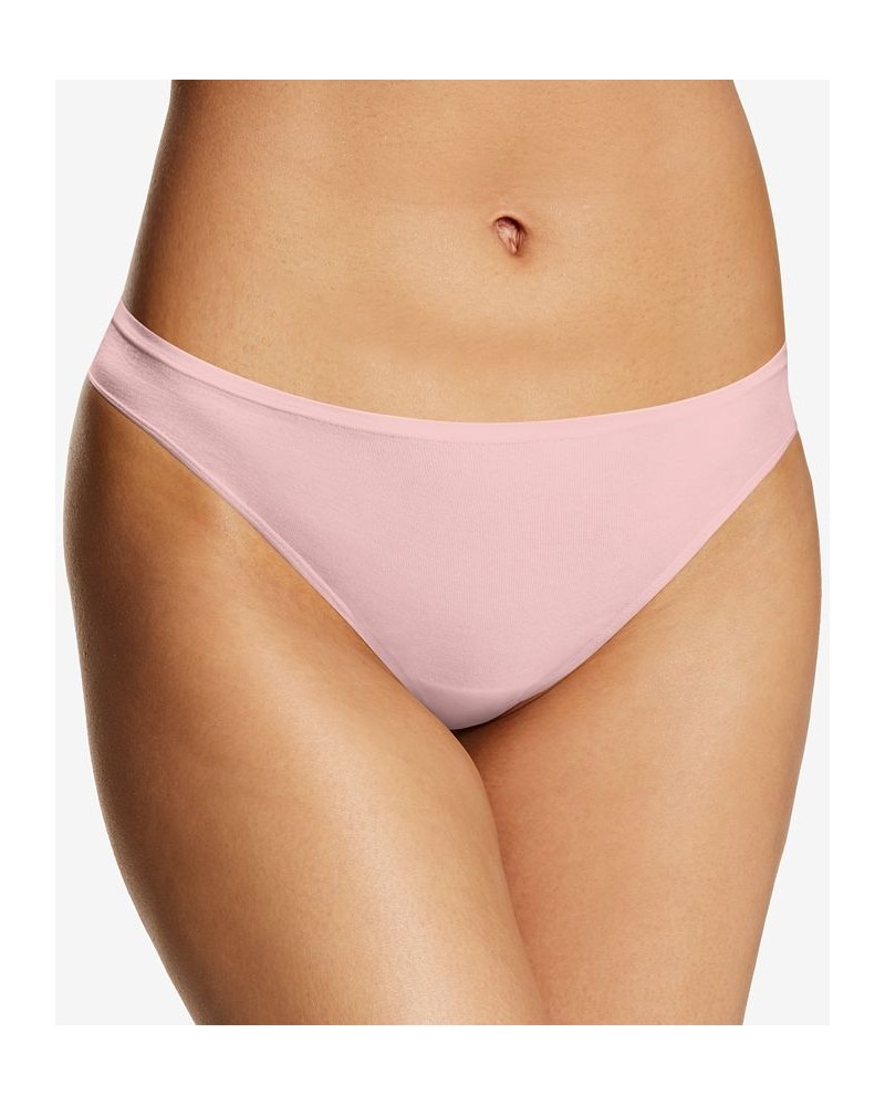Women's Cotton Comfort Thong Underwear DMCOBK Sheer Pale Pink $8.75 Panty