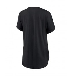 Women's Branded White and Black San Francisco Giants Iconic Noise Factor Pinstripe V-Neck T-shirt White, Black $18.90 Tops