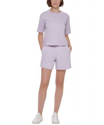 Calvin Klein Women's Cotton Sport Puff Print T-Shirt Orchid $16.36 Tops