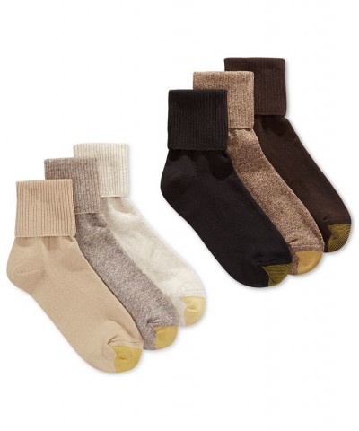 Women's 6-Pack Casual Turn Cuff Socks Also Available In Extended Sizes Gray $17.70 Socks