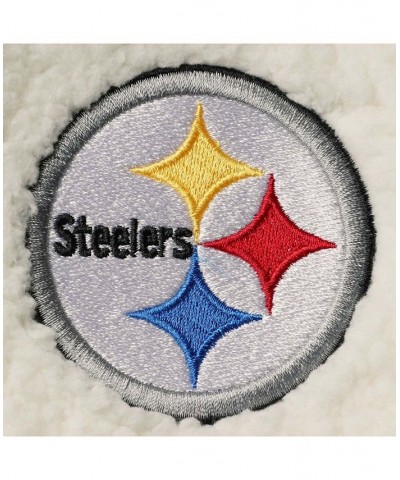 Women's Cream Pittsburgh Steelers Sherpa Full-Zip Jacket Cream $35.20 Jackets