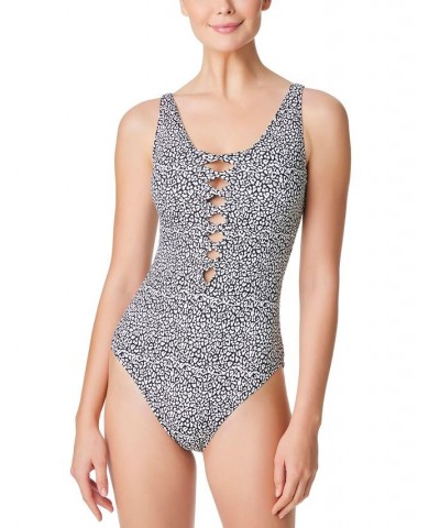 Women's Let's Get Down One-Piece Swimsuit Black $62.10 Swimsuits