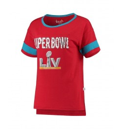 Women's Red Blue Super Bowl LV Wild Card T-Shirt Red, Blue $16.80 Tops