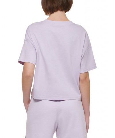 Calvin Klein Women's Cotton Sport Puff Print T-Shirt Orchid $16.36 Tops