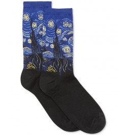 Women's Starry Night Fashion Crew Socks Royal $9.88 Socks
