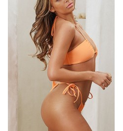 Women's X STASSIE Oasis Tunneled Top & Extra Cheeky String Bikini Set Orange $21.12 Swimsuits