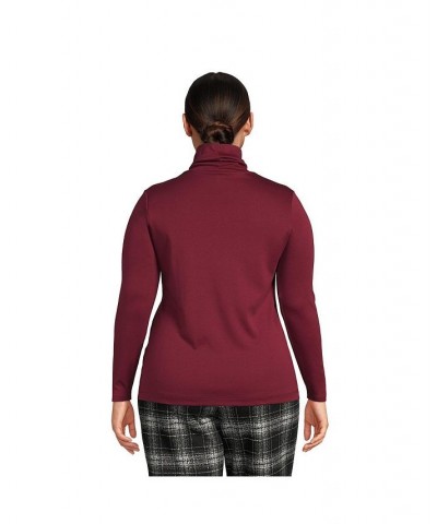 Women's Plus Size Supima Cotton Long Sleeve Turtleneck Rich burgundy $28.47 Tops