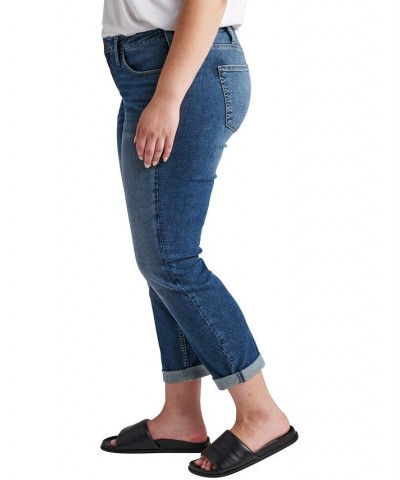 Plus Size The Curvy Mid Rise Slim Straight Jeans Indigo $22.70 Jeans