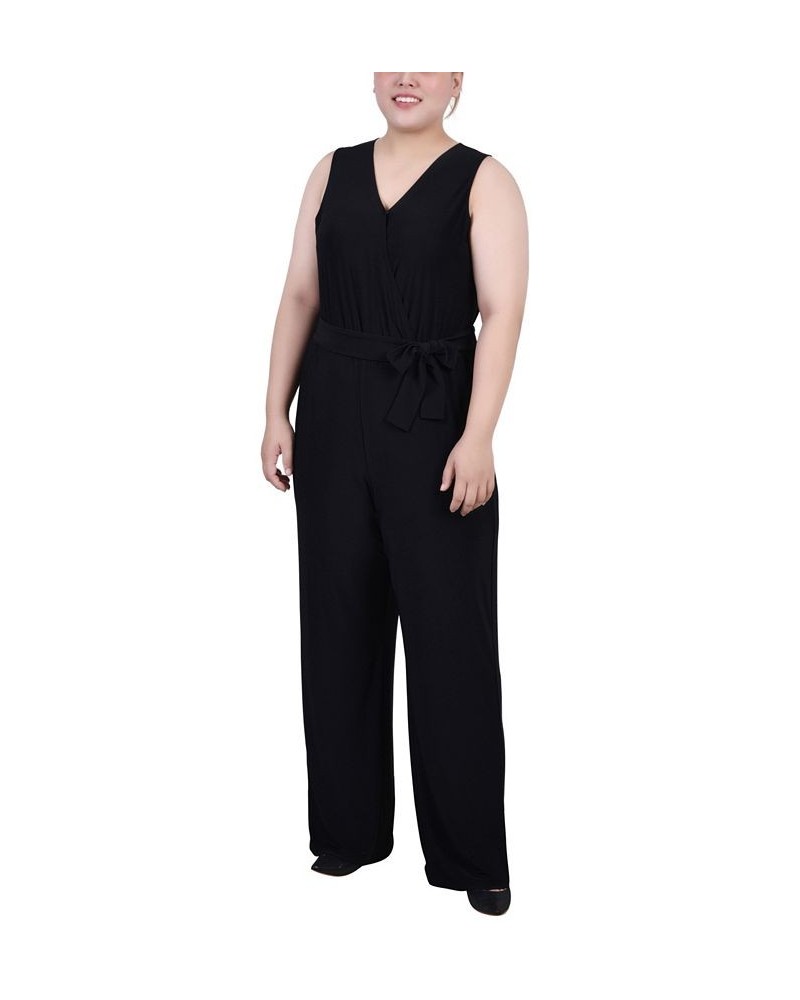 Plus Size Sleeveless Belted Jumpsuit Black $22.04 Pants