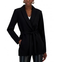 Women's Tie-Waist Blazer Deep Black $27.38 Jackets