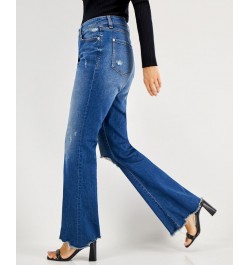 Women's Ripped Flare-Leg Jeans Medium Indigo $24.74 Jeans
