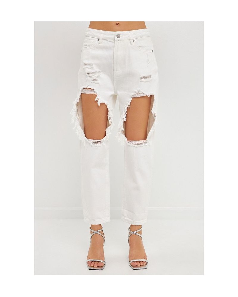 Women's Distressed Jeans White $41.40 Jeans