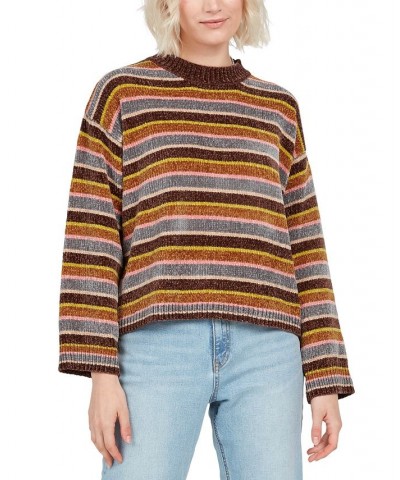 Juniors' Bubble Tea Striped Sweater Dark Chocolate $27.38 Sweaters