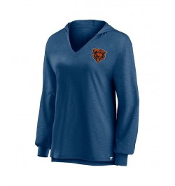Women's Branded Navy Chicago Bears Jumper V-Neck Pullover Hoodie Blue $32.99 Sweatshirts