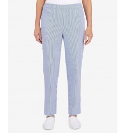 Petite Peace of Mind Stripe Allure Short Length Pants Blue, White $17.29 Pants