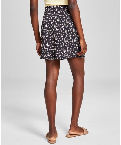 Women's Floral A-Line Skirt Black $29.40 Skirts