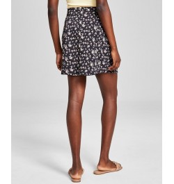 Women's Floral A-Line Skirt Black $29.40 Skirts