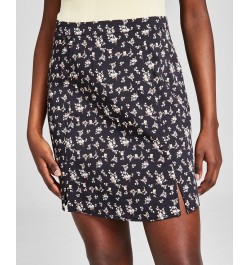 Women's Floral A-Line Skirt Black $29.40 Skirts