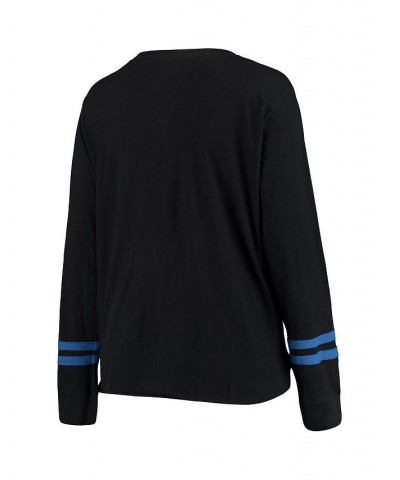 Women's Black Blue New York Knicks Plus Size Long Sleeve T-shirt Black, Blue $23.84 Tops