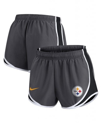 Women's Charcoal Pittsburgh Steelers Logo Performance Tempo Shorts Charcoal $28.04 Shorts
