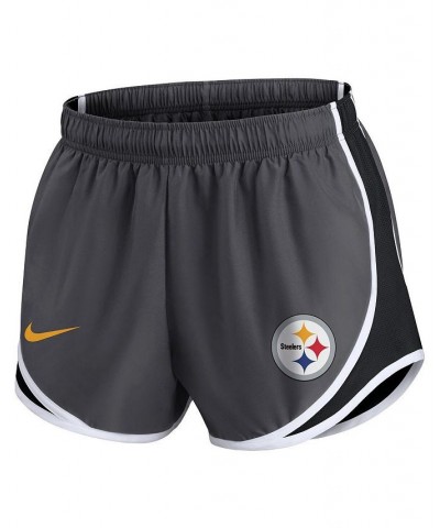 Women's Charcoal Pittsburgh Steelers Logo Performance Tempo Shorts Charcoal $28.04 Shorts