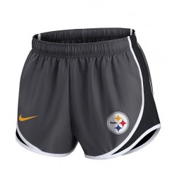 Women's Charcoal Pittsburgh Steelers Logo Performance Tempo Shorts Charcoal $28.04 Shorts