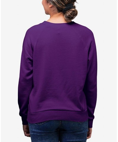 Women's Llama Mama Word Art Crewneck Sweatshirt Purple $21.50 Tops