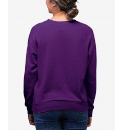 Women's Llama Mama Word Art Crewneck Sweatshirt Purple $21.50 Tops