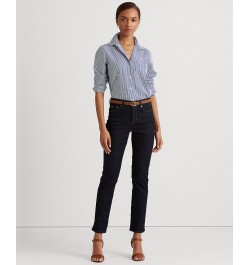 Non-Iron Straight-Fit Shirt Regular & Petite Blue/White $54.73 Tops