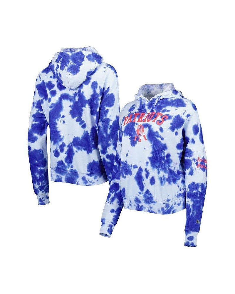 Women's Royal New England Patriots Cloud Dye Fleece Pullover Hoodie Royal $34.50 Sweatshirts