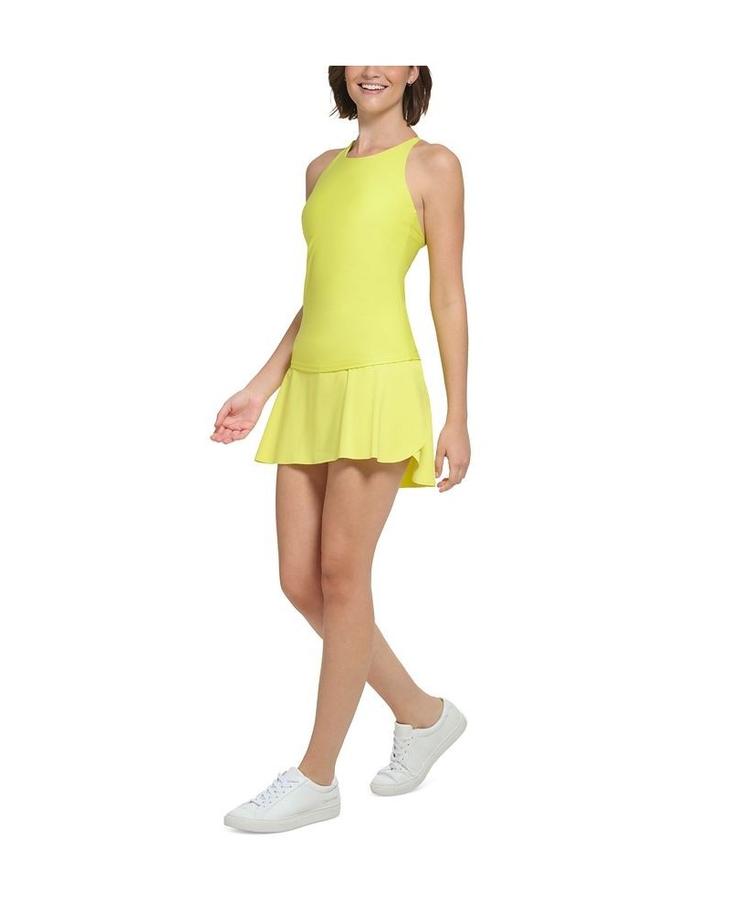 Women's High-Waist Overlap Skort Yellow $29.19 Shorts