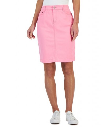 Women's Denim Tummy Control Skirt Pink $14.60 Skirts