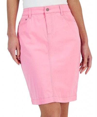 Women's Denim Tummy Control Skirt Pink $14.60 Skirts