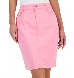 Women's Denim Tummy Control Skirt Pink $14.60 Skirts