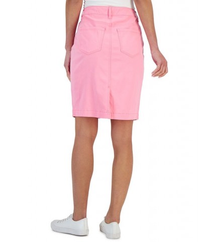 Women's Denim Tummy Control Skirt Pink $14.60 Skirts