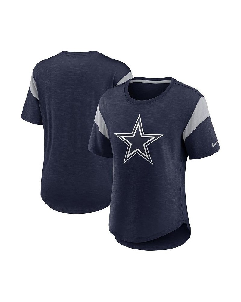 Women's Heather Navy Dallas Cowboys Primary Logo Fashion Top Heather Navy $24.00 Tops