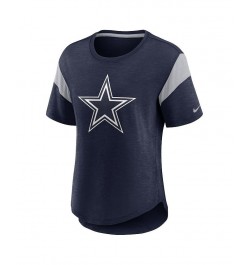 Women's Heather Navy Dallas Cowboys Primary Logo Fashion Top Heather Navy $24.00 Tops