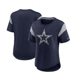 Women's Heather Navy Dallas Cowboys Primary Logo Fashion Top Heather Navy $24.00 Tops