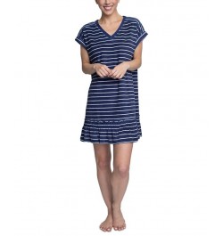 Women's Flounce-Hem Lounge Dress Blue $18.40 Sleepwear