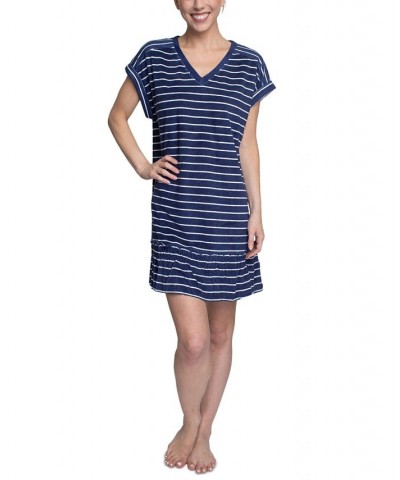 Women's Flounce-Hem Lounge Dress Blue $18.40 Sleepwear